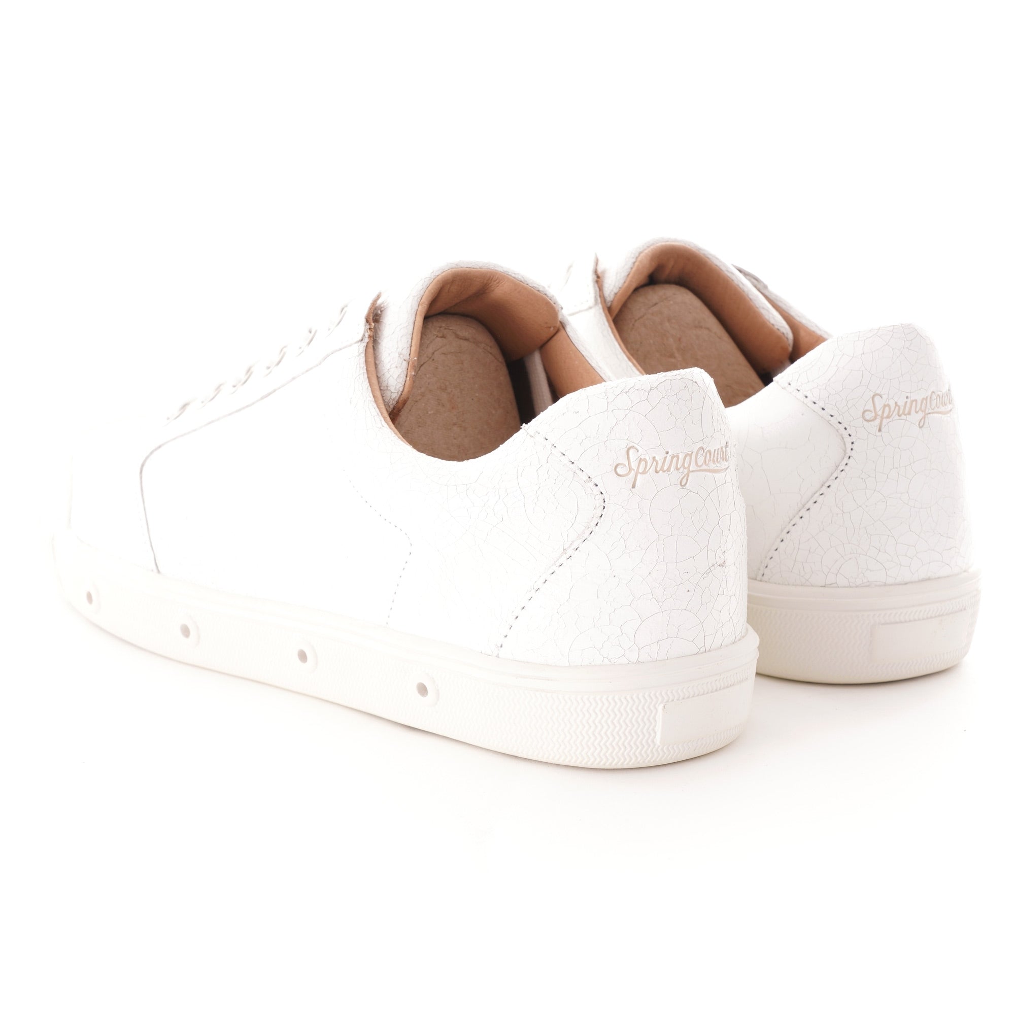 Spring Court G2 Clay Crackled Leather - White