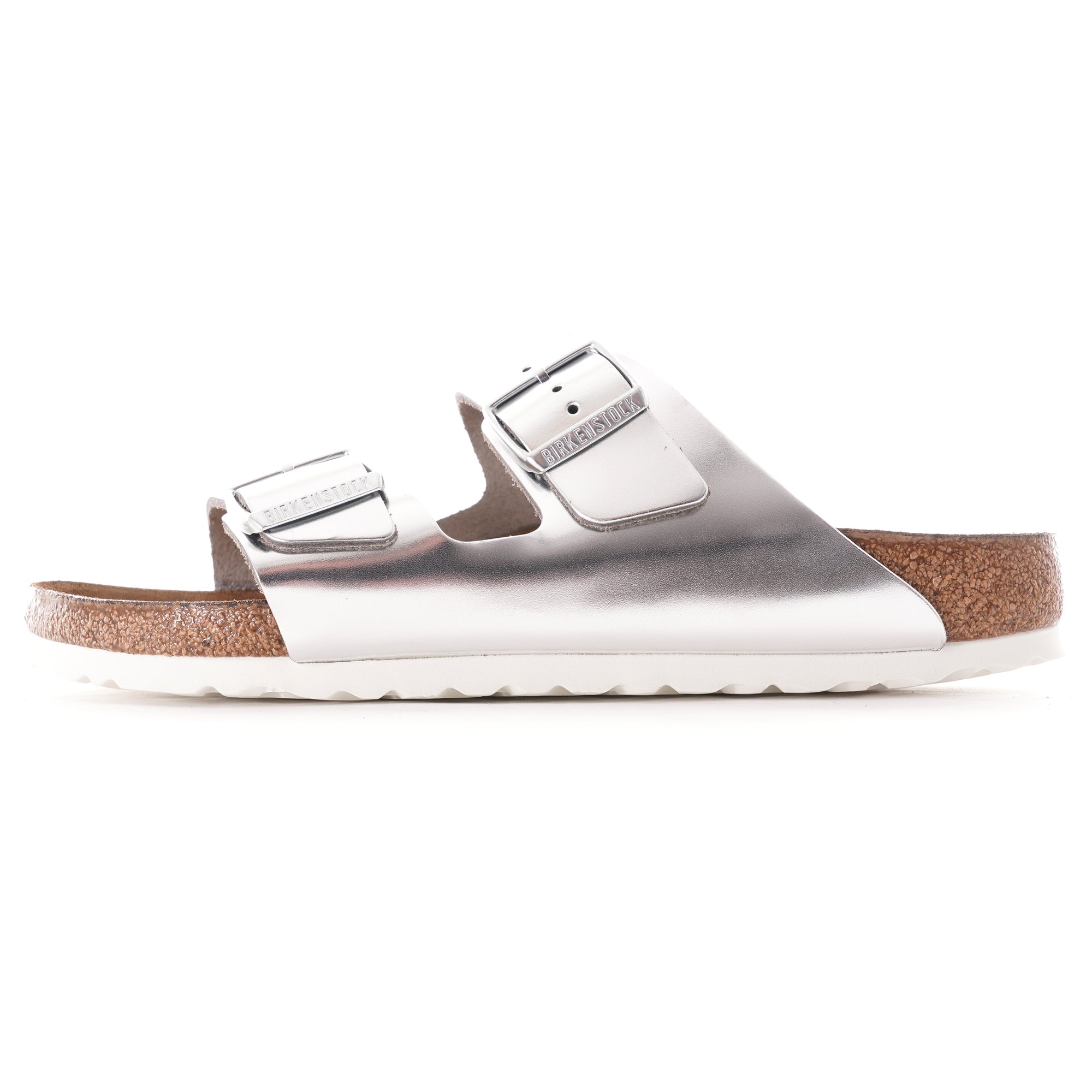 Birkenstock Womens Arizona Natural Leather - Silver