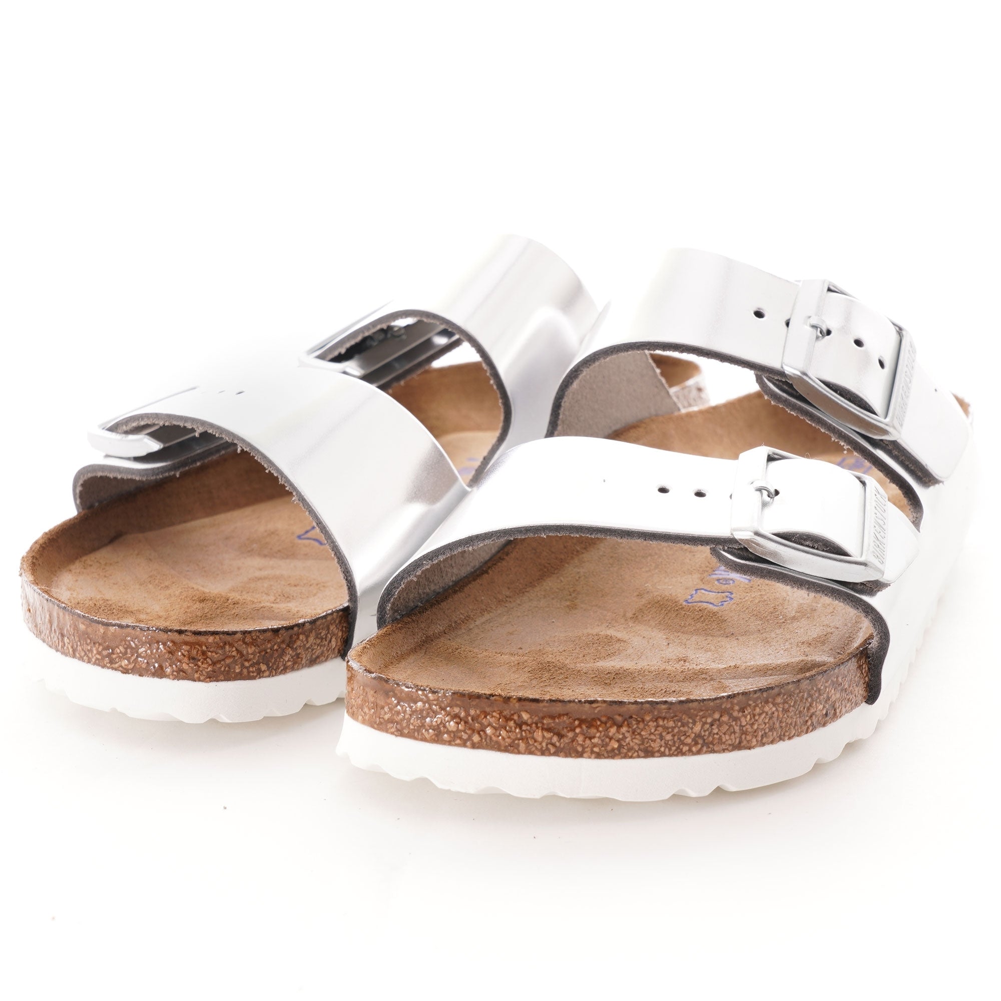 Birkenstock Womens Arizona Natural Leather - Silver