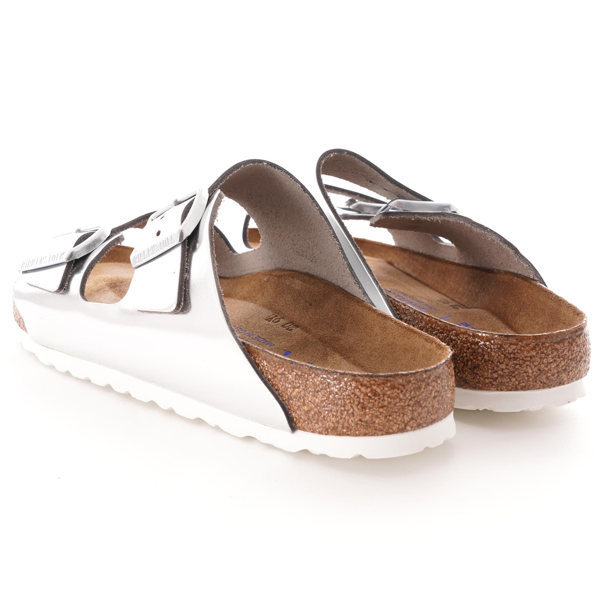 Birkenstock Womens Arizona Natural Leather - Silver