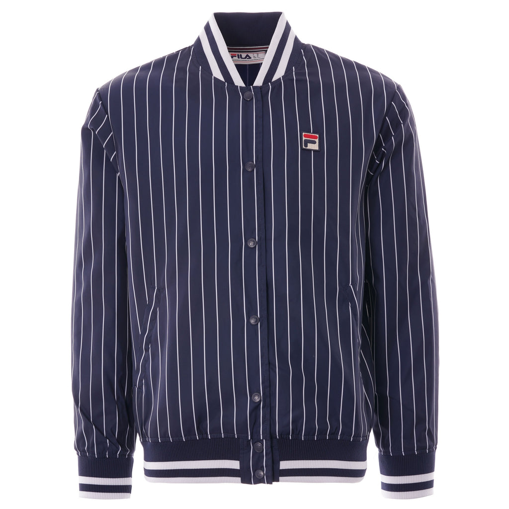 Fila Vintage Lakeland Stripe Bomber Jacket - Peacoat
