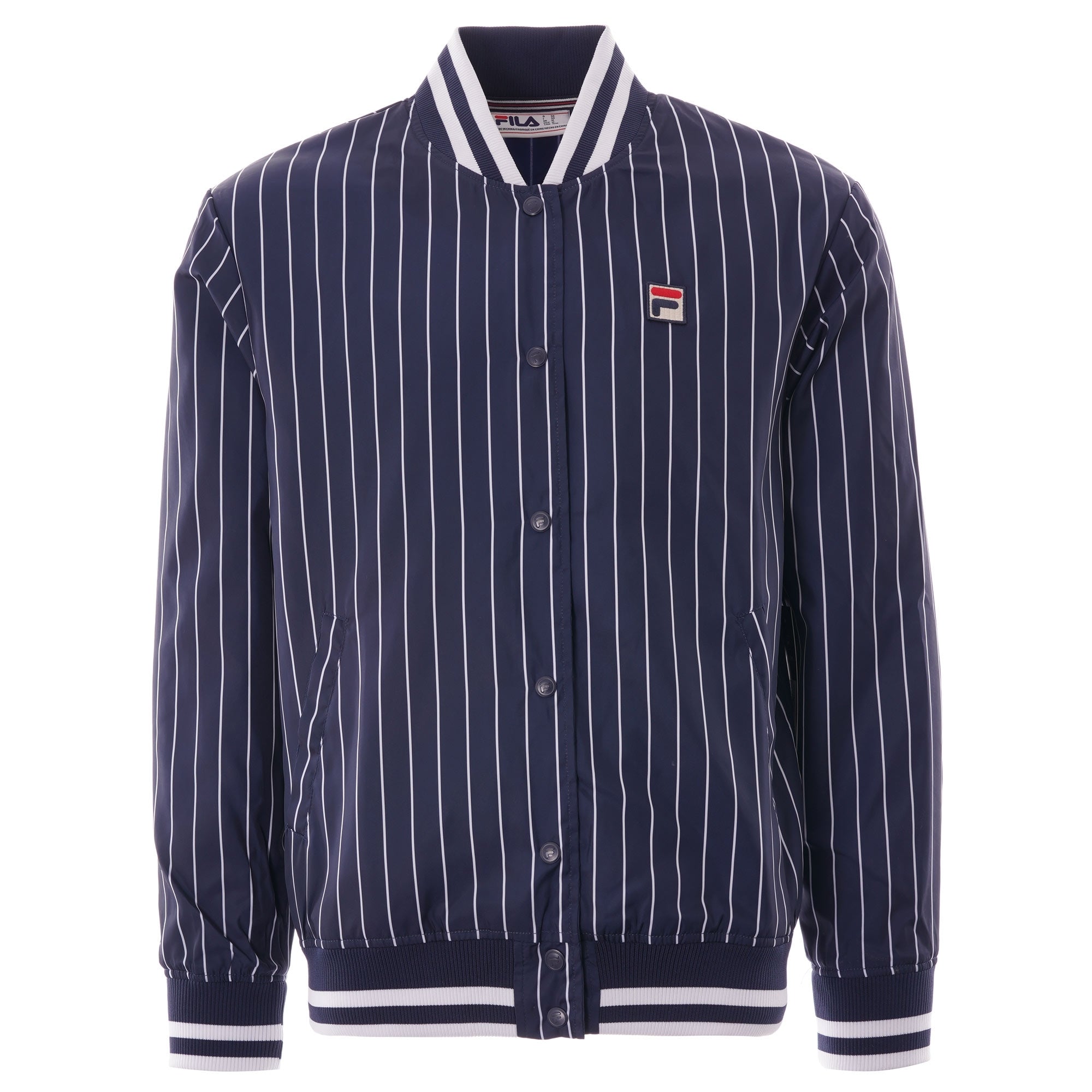 Fila Vintage Lakeland Stripe Bomber Jacket - Peacoat