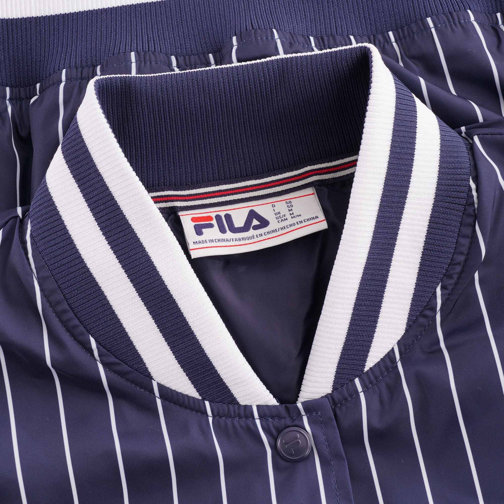Fila Vintage Lakeland Stripe Bomber Jacket - Peacoat