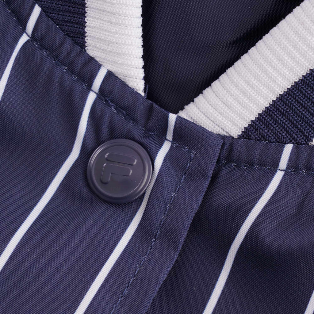 Fila Vintage Lakeland Stripe Bomber Jacket - Peacoat