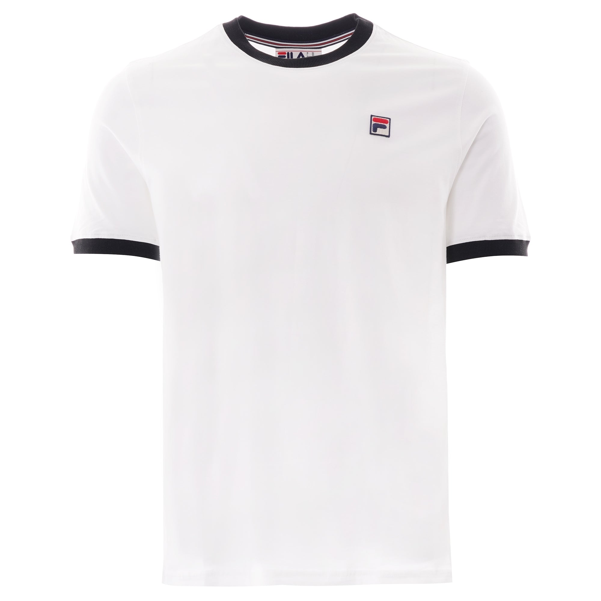 Fila Vintage Marconi Crew Neck T-Shirt - White & Black