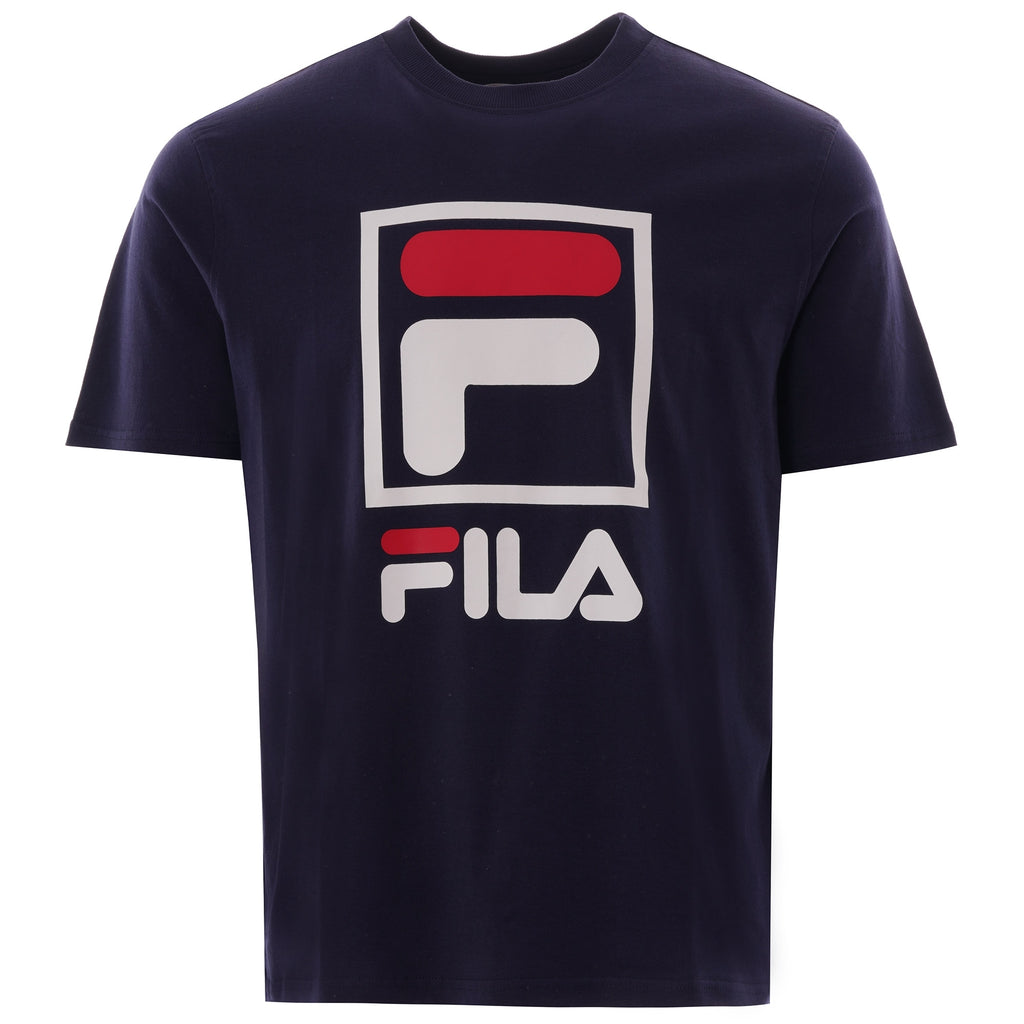 Fila Vintage Jack Stacked Logo T-Shirt - Peacoat