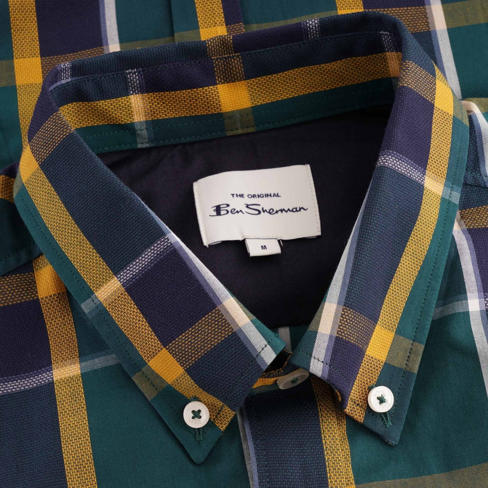 Textured Check Shirt - Dark Green