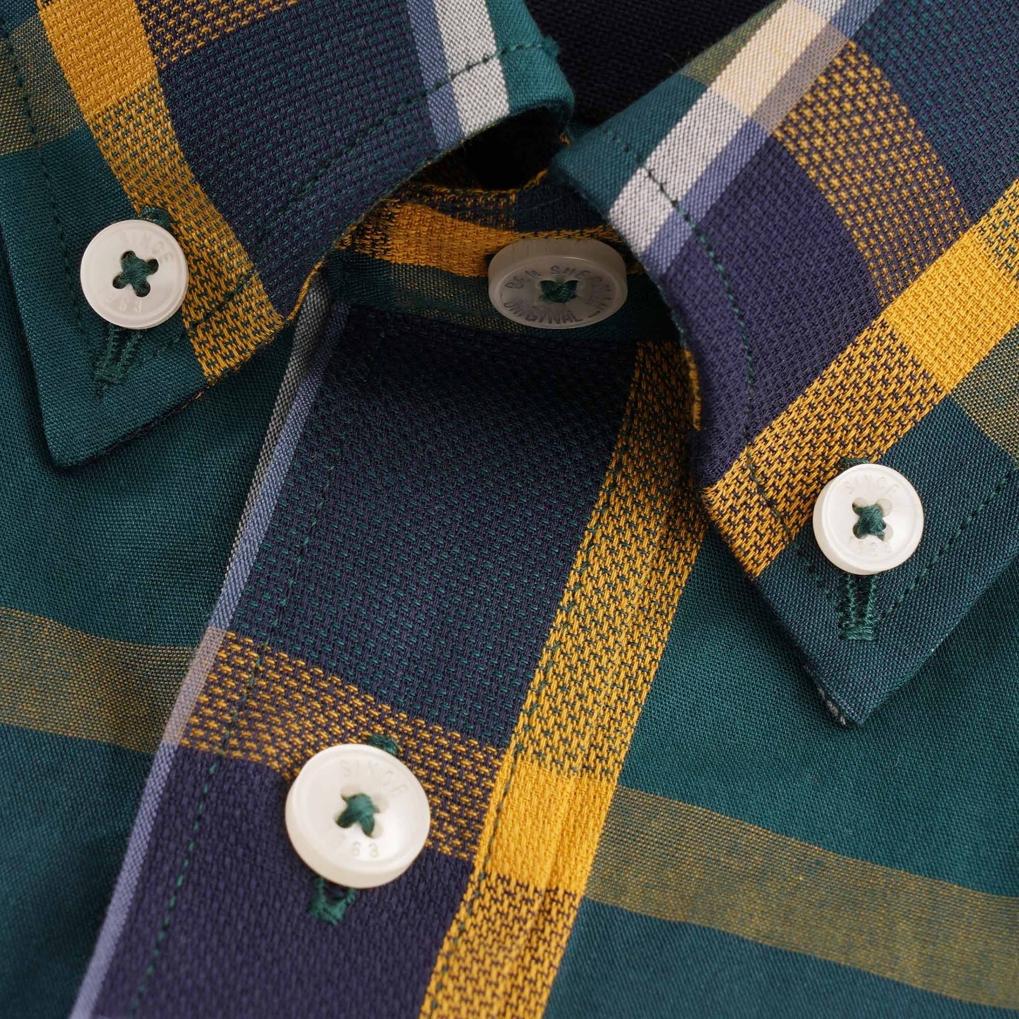 Textured Check Shirt - Dark Green