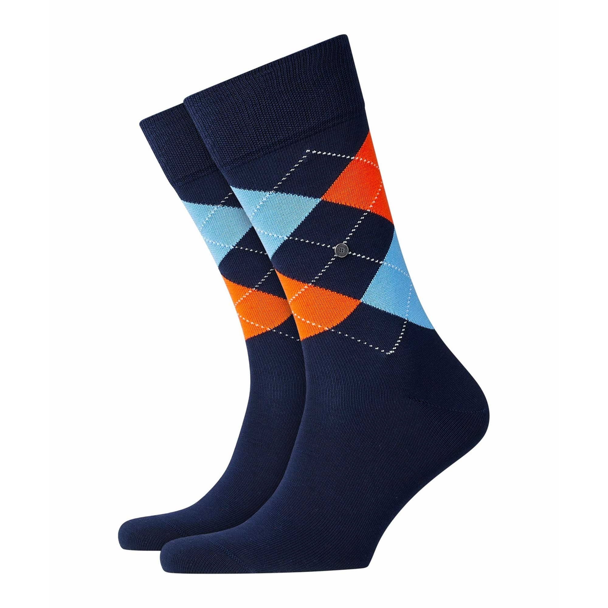 Burlington Socks Manchester - Navy/Orange