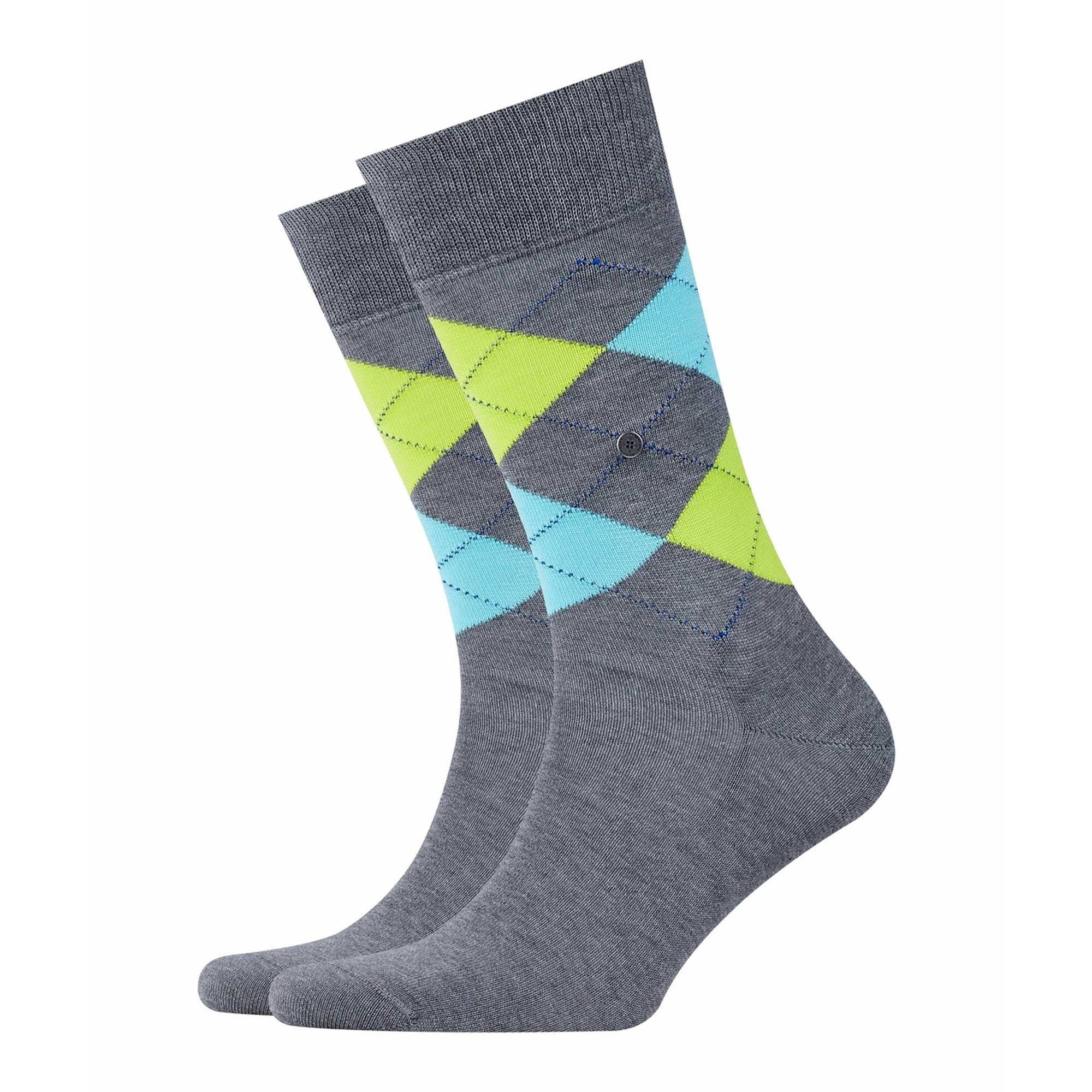 Burlington Socks Manchester - Grey/Lime