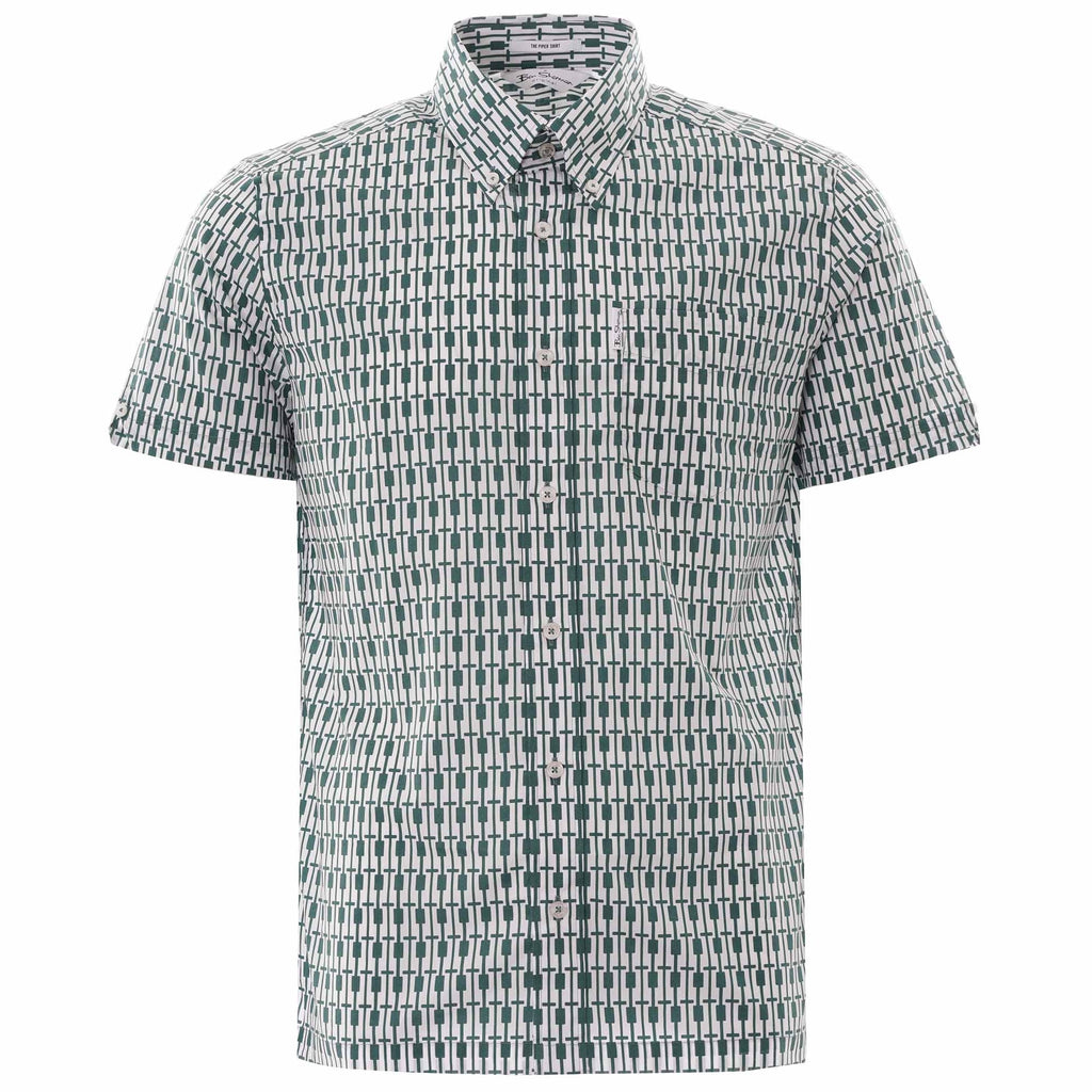 Ben Sherman Archive Piper Print Shirt - Dark Green