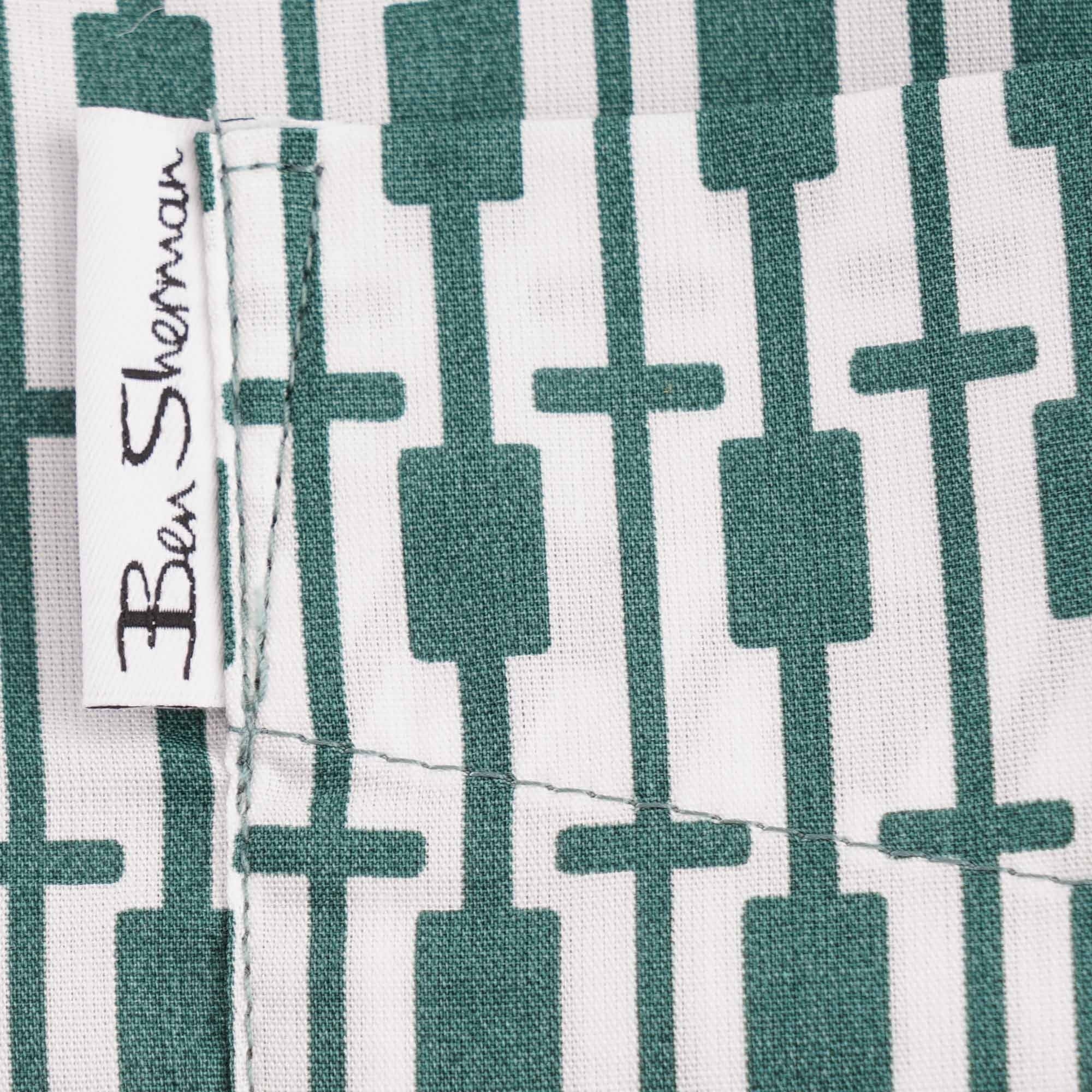 Ben Sherman Archive Piper Print Shirt - Dark Green
