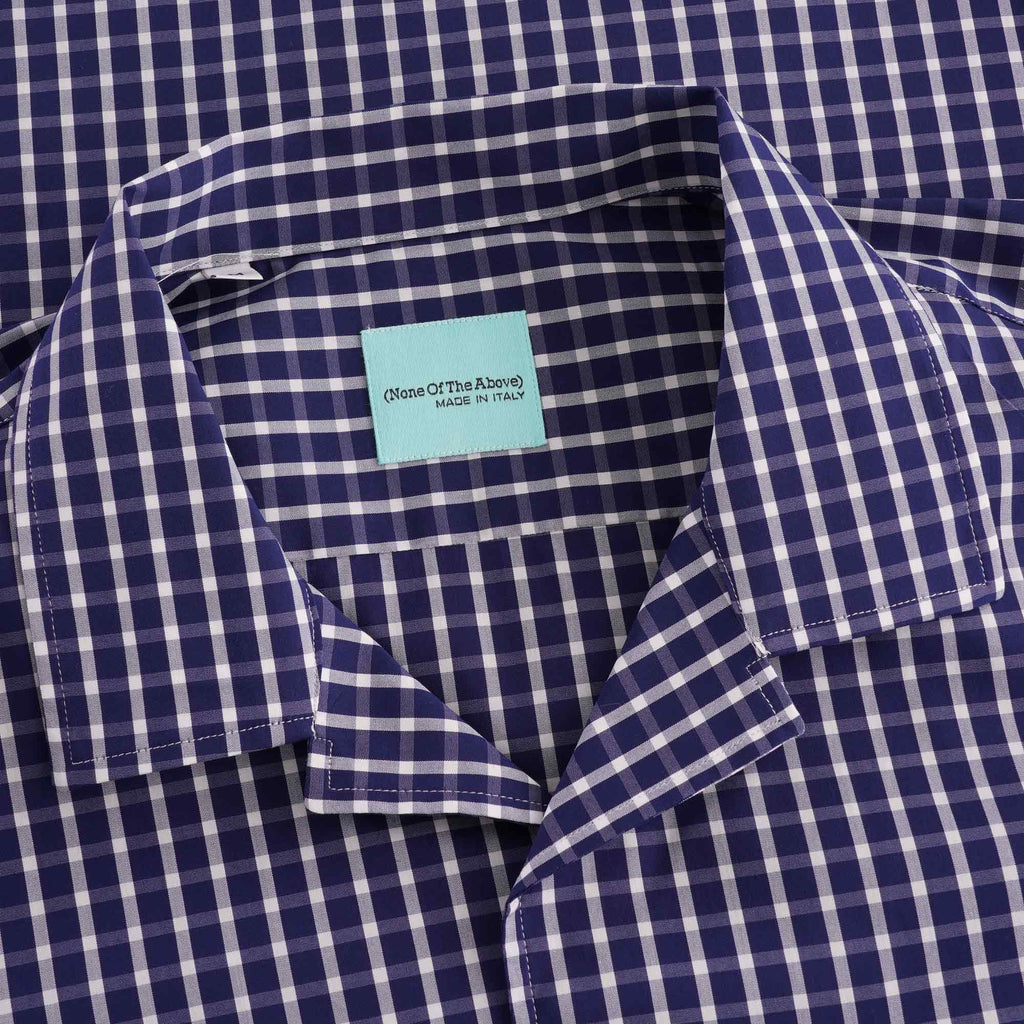 None Of The Above Made In Italy Daytona Short Sleeve Shirt - Blue Check