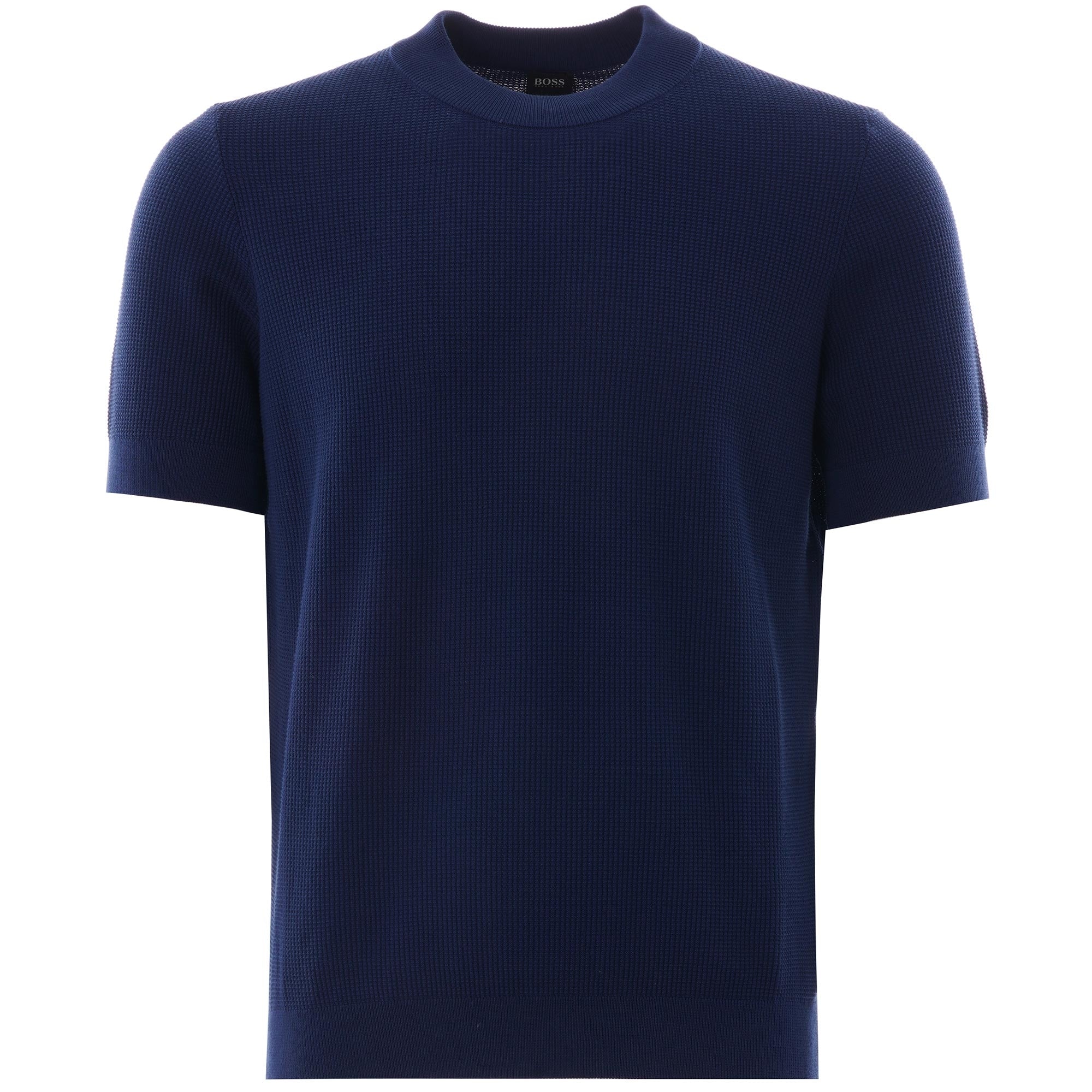 Boss Short sleeve knitted sweater - Dark Blue