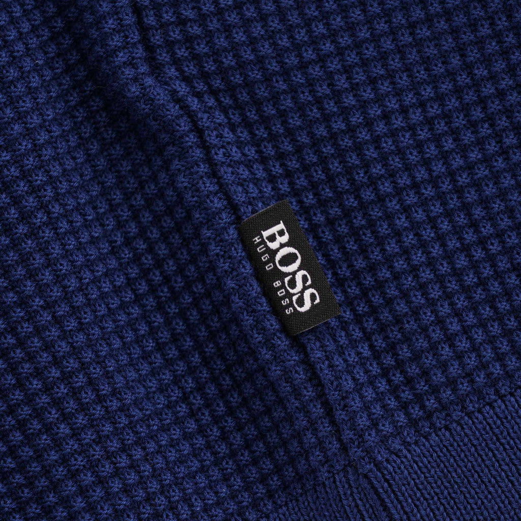 Boss Short sleeve knitted sweater - Dark Blue