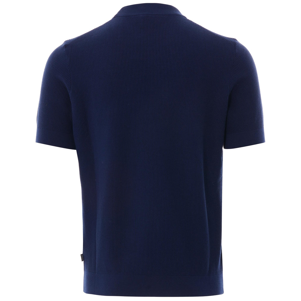 Boss Short sleeve knitted sweater - Dark Blue