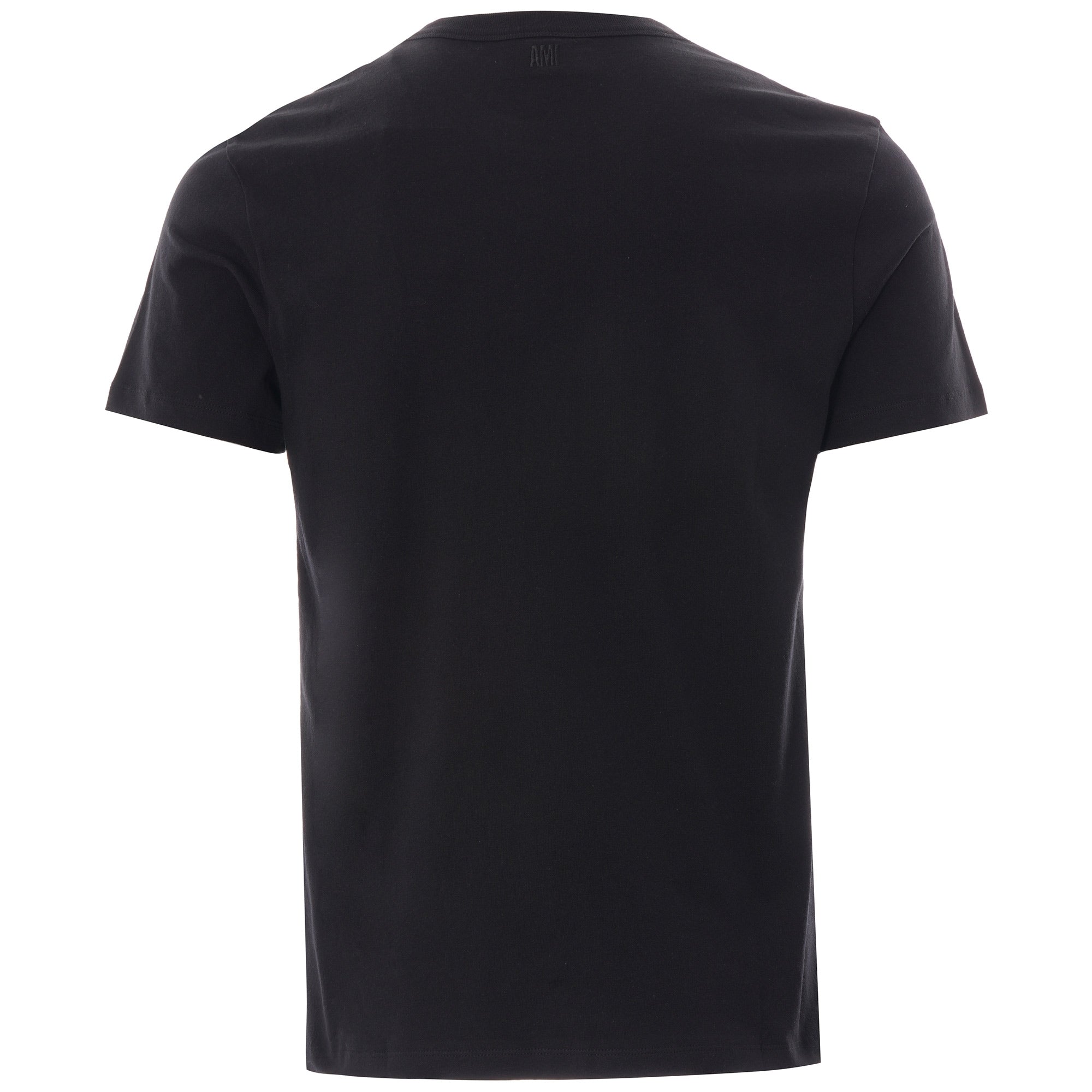 AMI Logo Embroidered Cotton T-shirt - Black