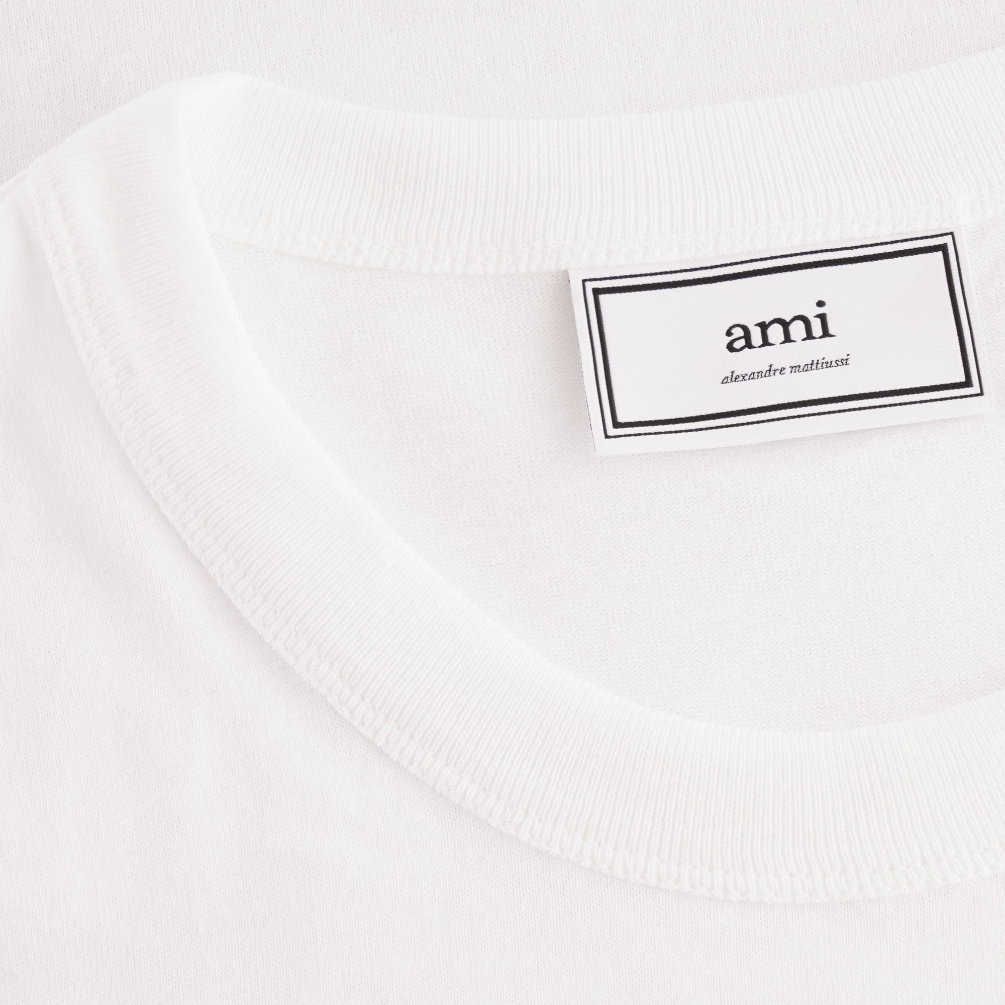 AMI Logo Embroidered Cotton T-shirt - White – Stuarts London