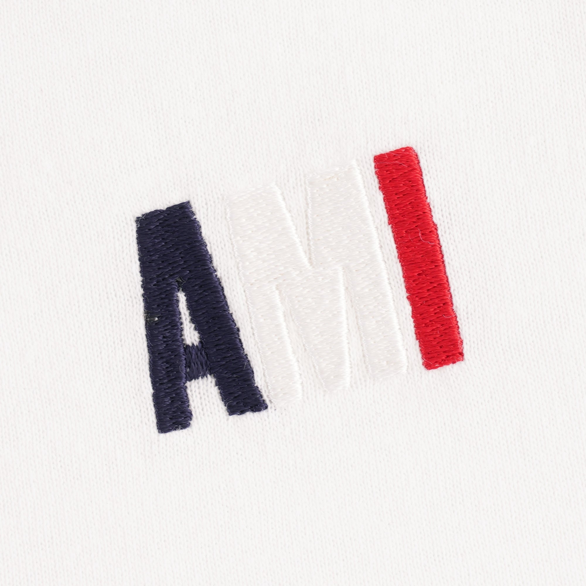 AMI Logo Embroidered Cotton T-shirt - White – Stuarts London