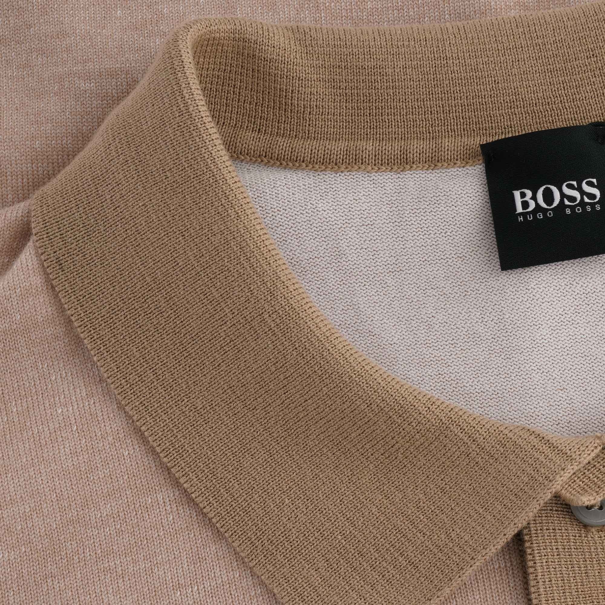 Boss Oberti Knitted Polo Shirt - Light Beige