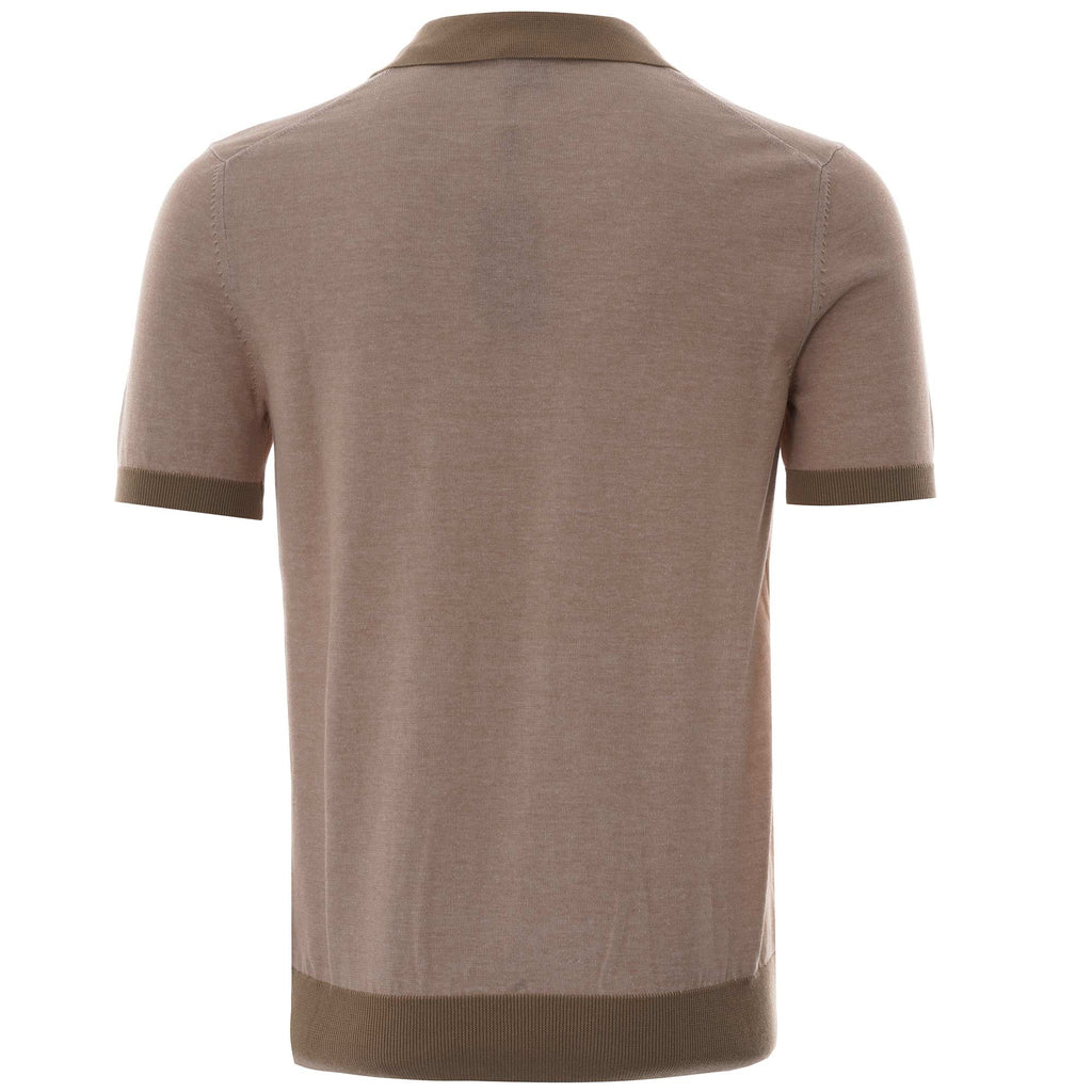 Boss Oberti Knitted Polo Shirt - Light Beige