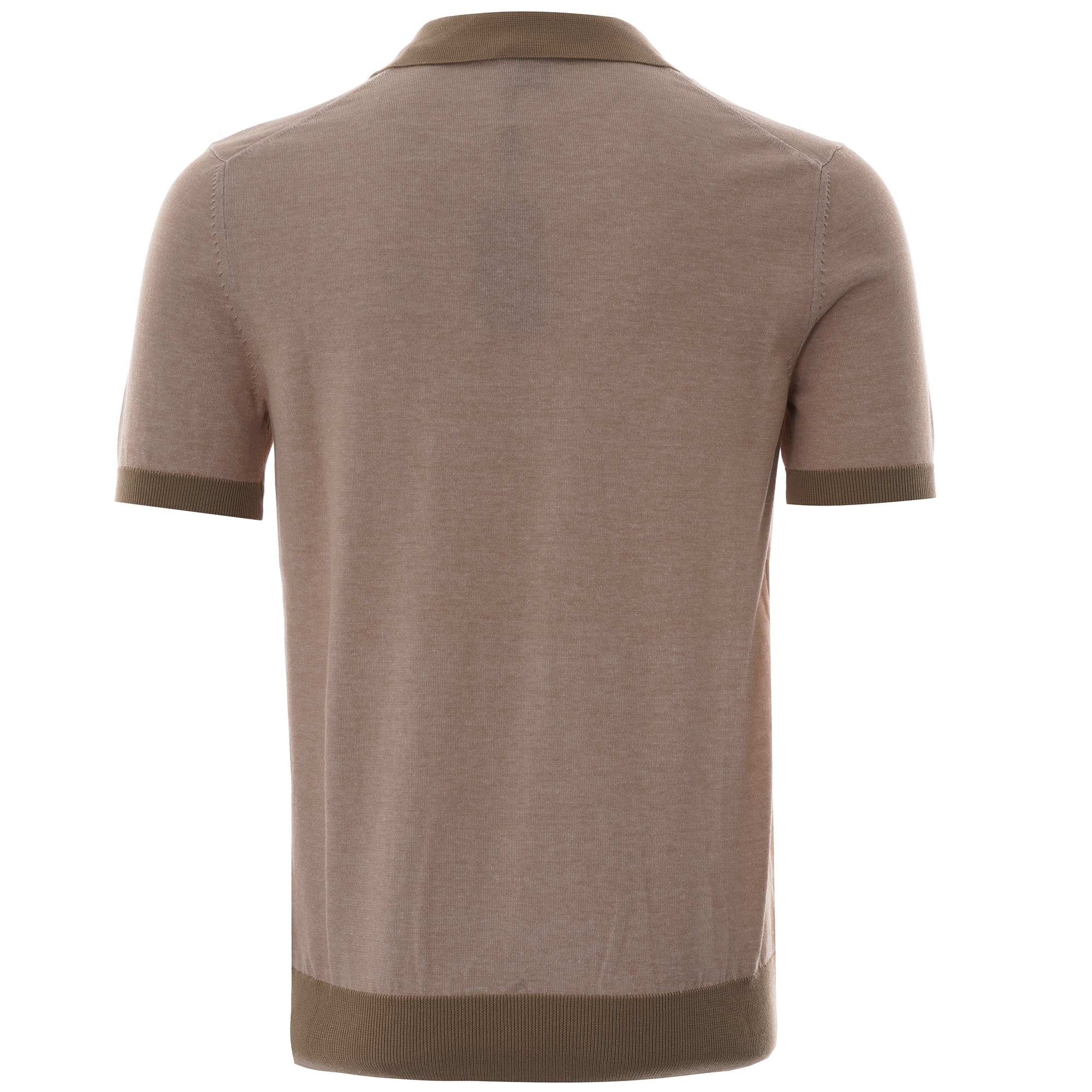 Boss Oberti Knitted Polo Shirt - Light Beige