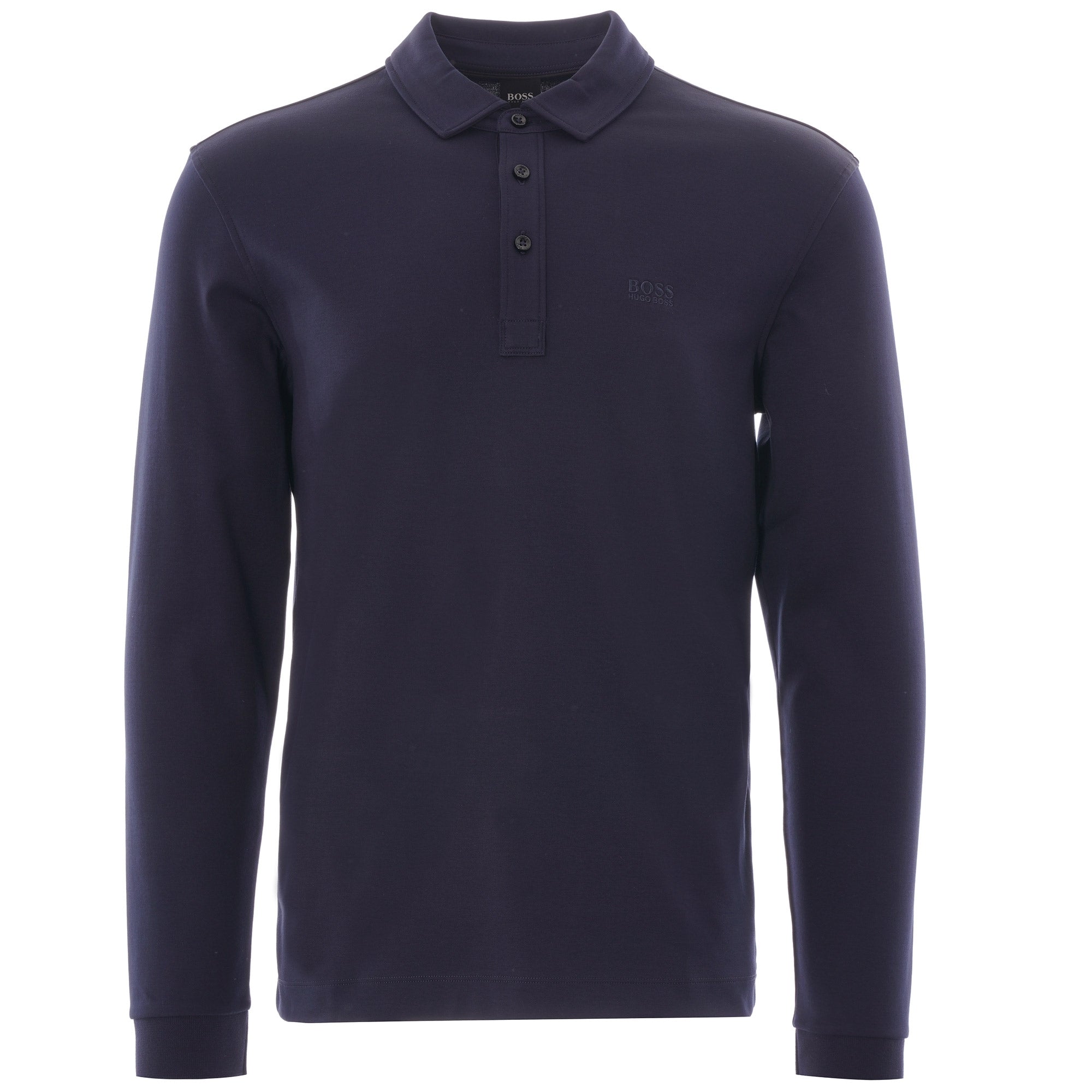 Boss Pickell Long Sleeve Polo Shirt - Dark Blue