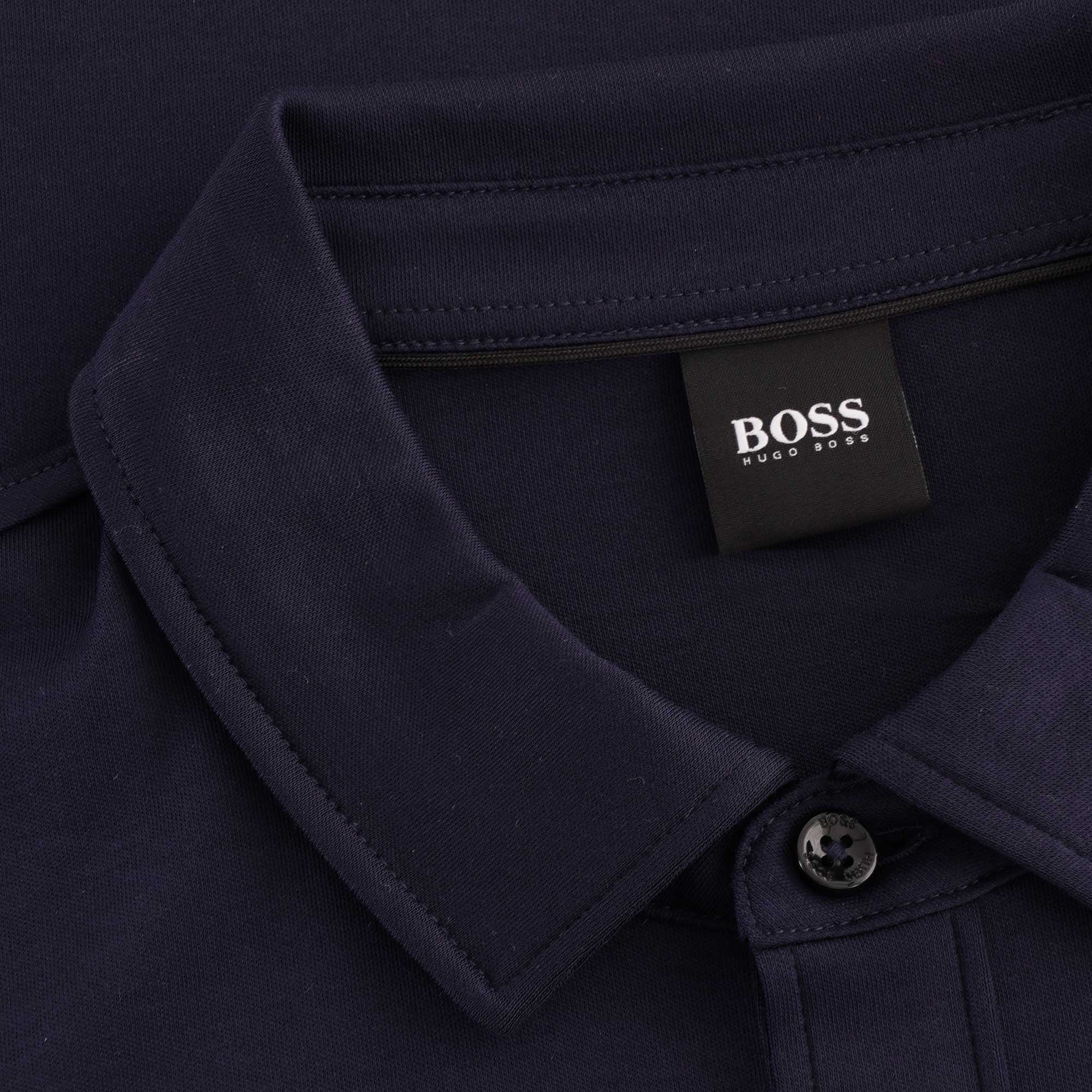 Boss Pickell Long Sleeve Polo Shirt - Dark Blue