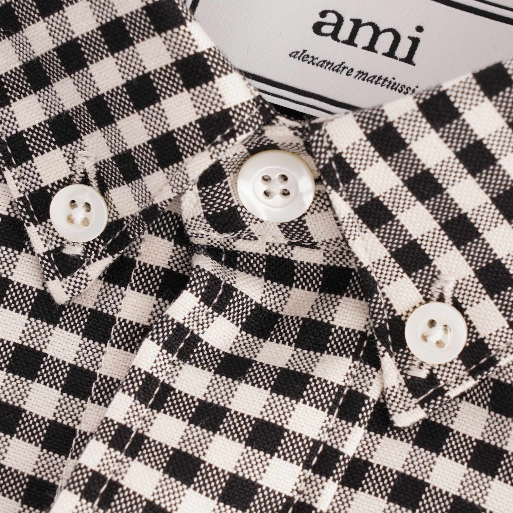 AMI Gingham De Coeur Shirt - Black Check