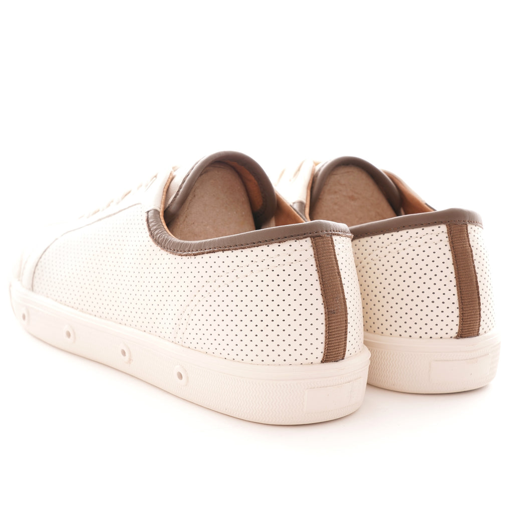 Spring Court G2 Punch Nappa Leather Shoes - Off White/Brown