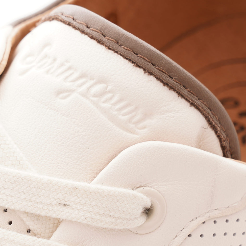 Spring Court G2 Punch Nappa Leather Shoes - Off White/Brown