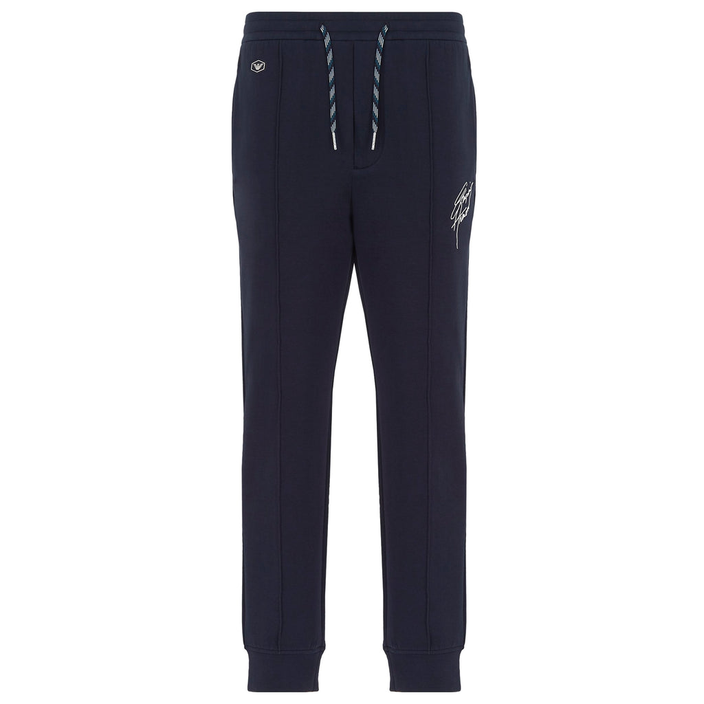 Emporio Armani Script Logo Track Pants - Navy – Stuarts London