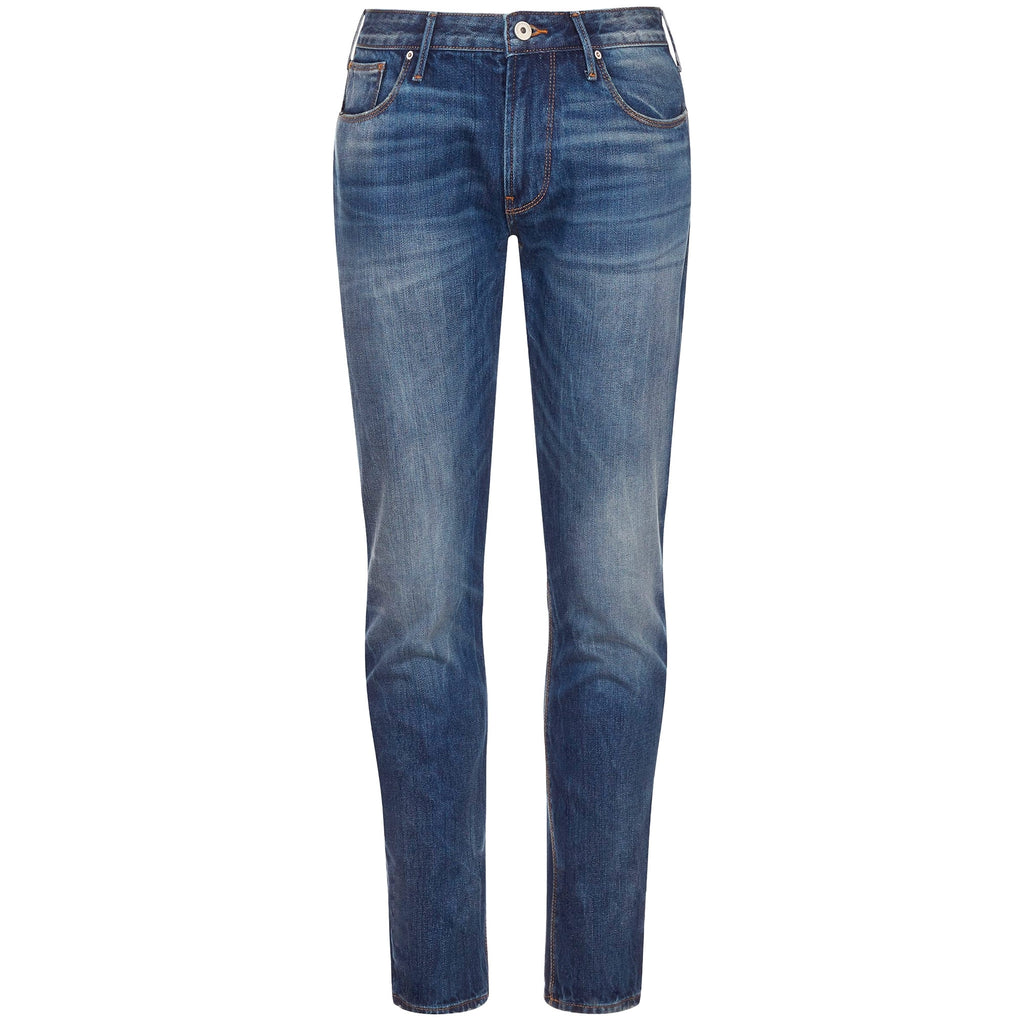 Emporio Armani J06 Slim Fit Stretch Cotton Denim Jeans - Blue Denim