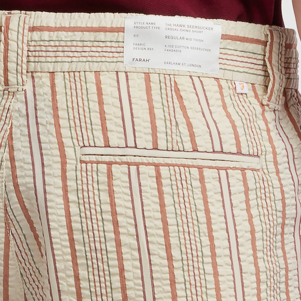 Hawk Striped Seersucker Shorts - Russet