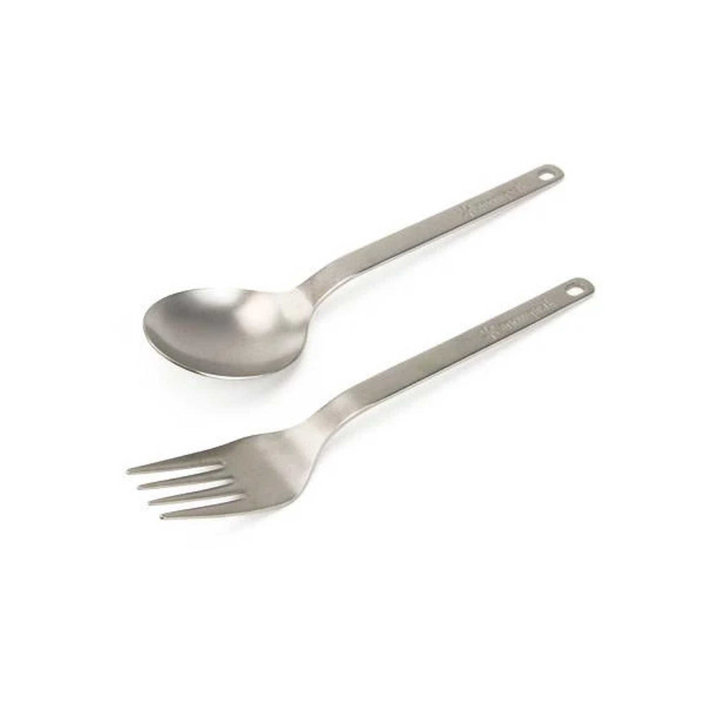 Snow Peak Titanium Fork And Spoon Set - Silver