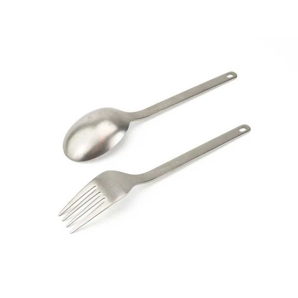 Snow Peak Titanium Fork And Spoon Set - Silver