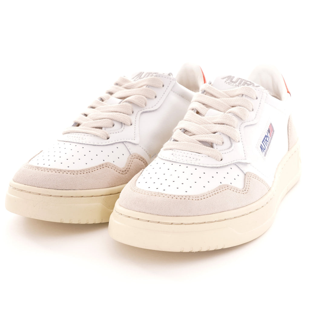 Autry Action Shoes Low Leather/Suede - White/Orange