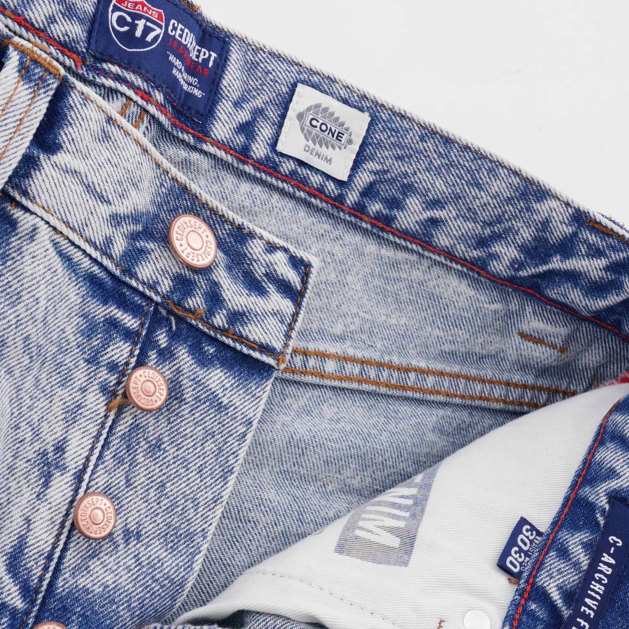 C17 Jeans Cone Mills Denim Loose Archive Fit - Retro 80s Marble Wash