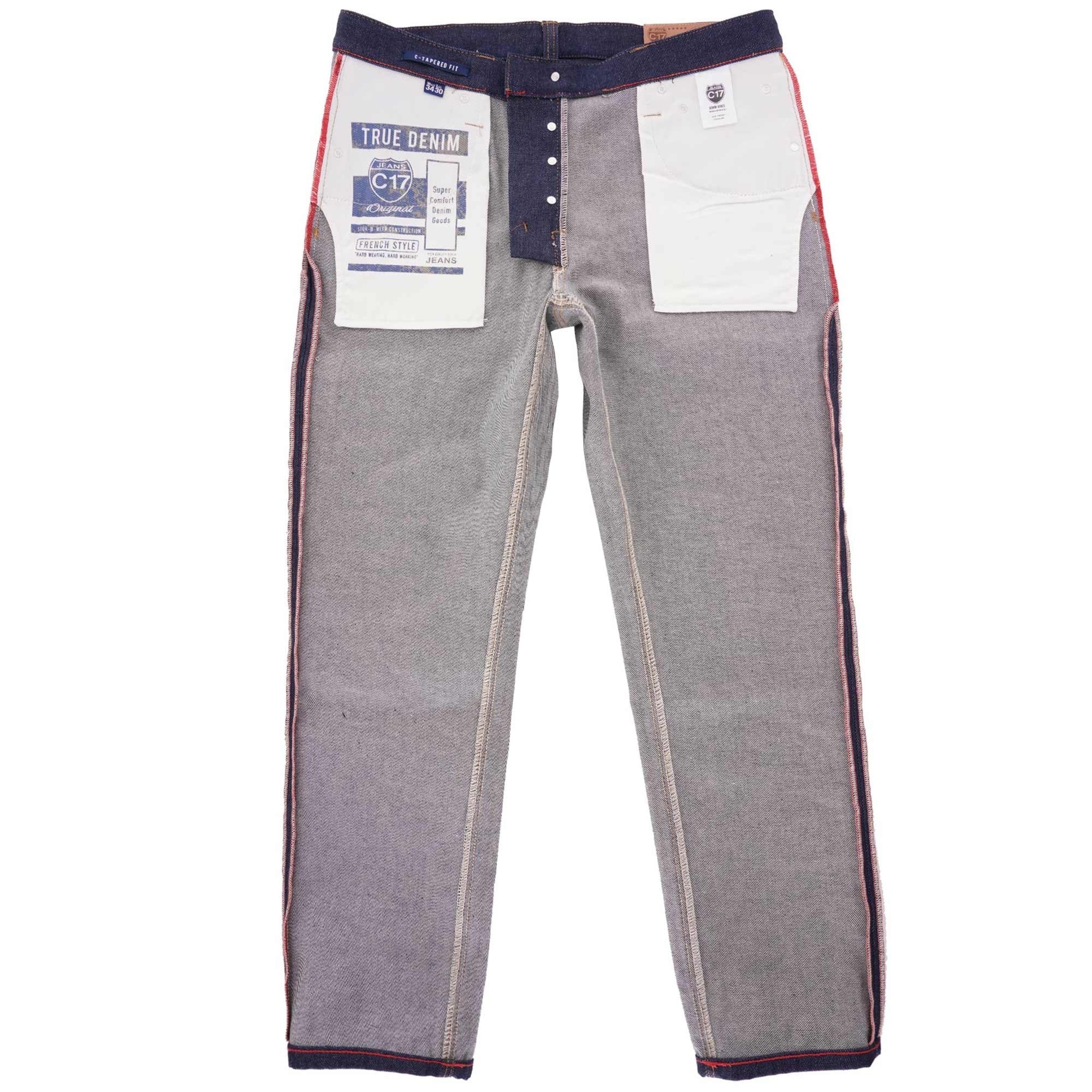 C17 Jeans Cone Mills Denim Regular Tapered Americano Unwashed Raw