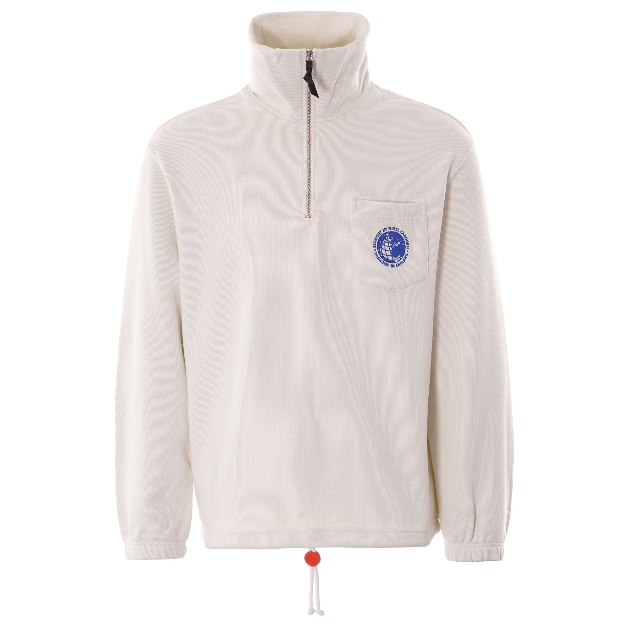 Nigel Cabourn Quarter Zip Pop track Jacket - White