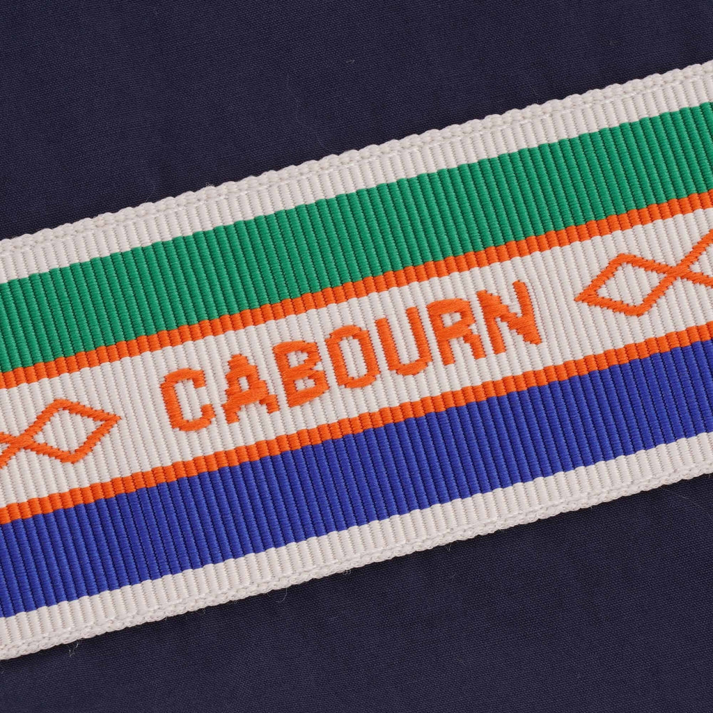 Detail of the branded strap on the Nigel Cabourn x Element Alder Jacket.