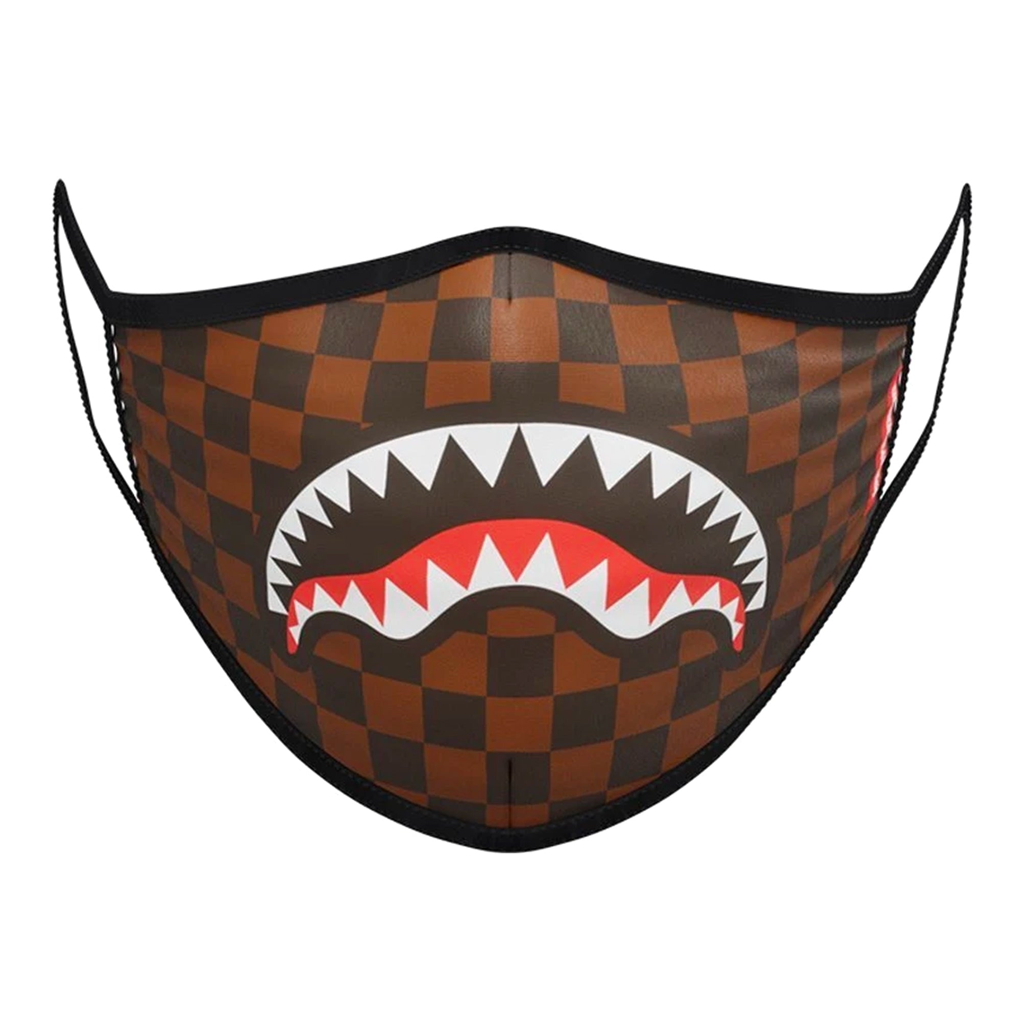 Sprayground Sharks In Paris Form-Fitting Face Mask - Brown