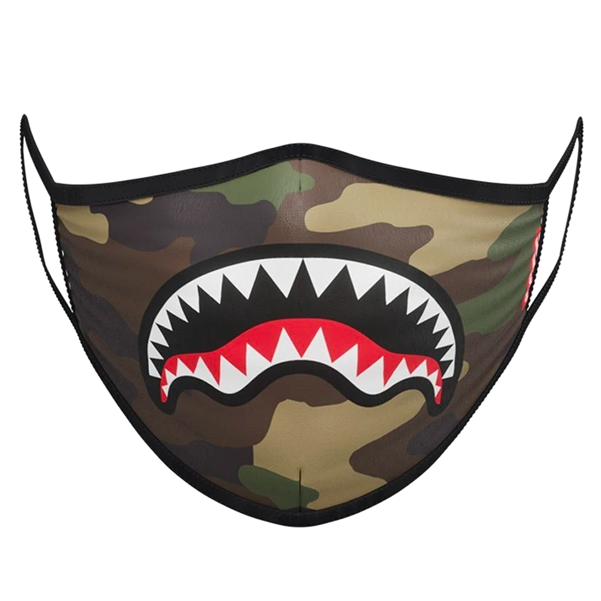Sprayground Sharkmouth Form-Fitting Face Mask - Camo