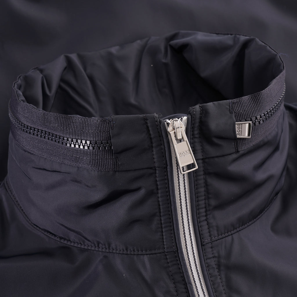 Close-up of the jacket collar, showing the zip and collar details.