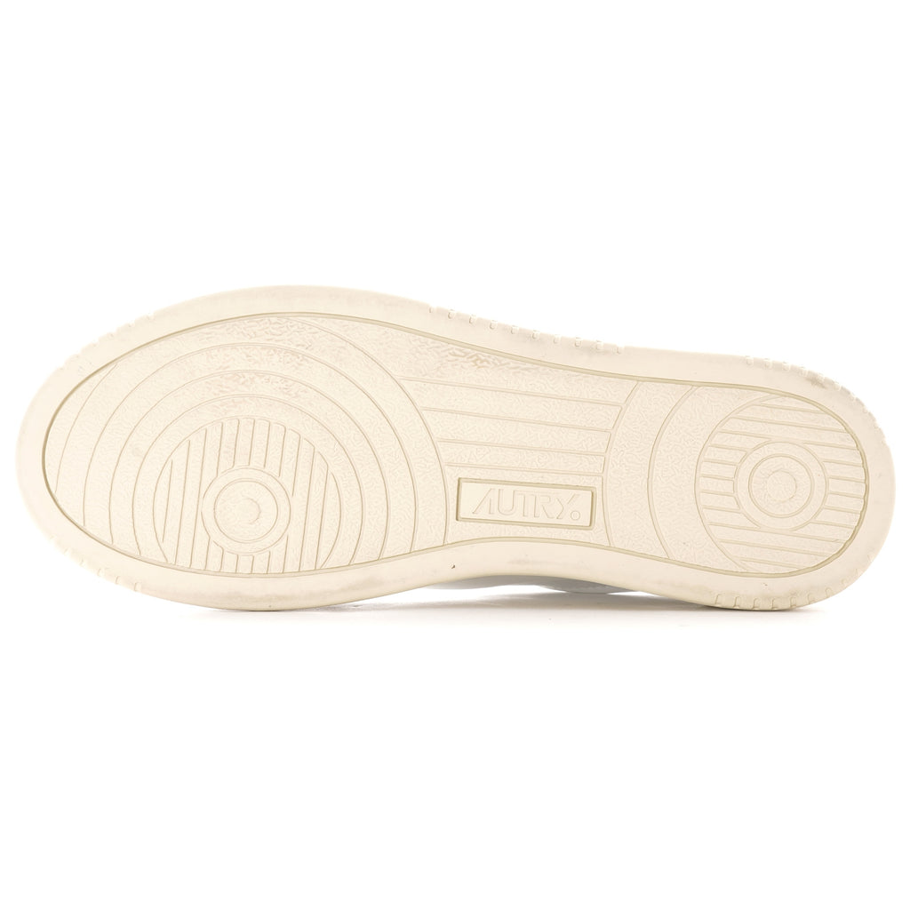 Autry Medalist Leather/Cracked Leather - White/Yellow