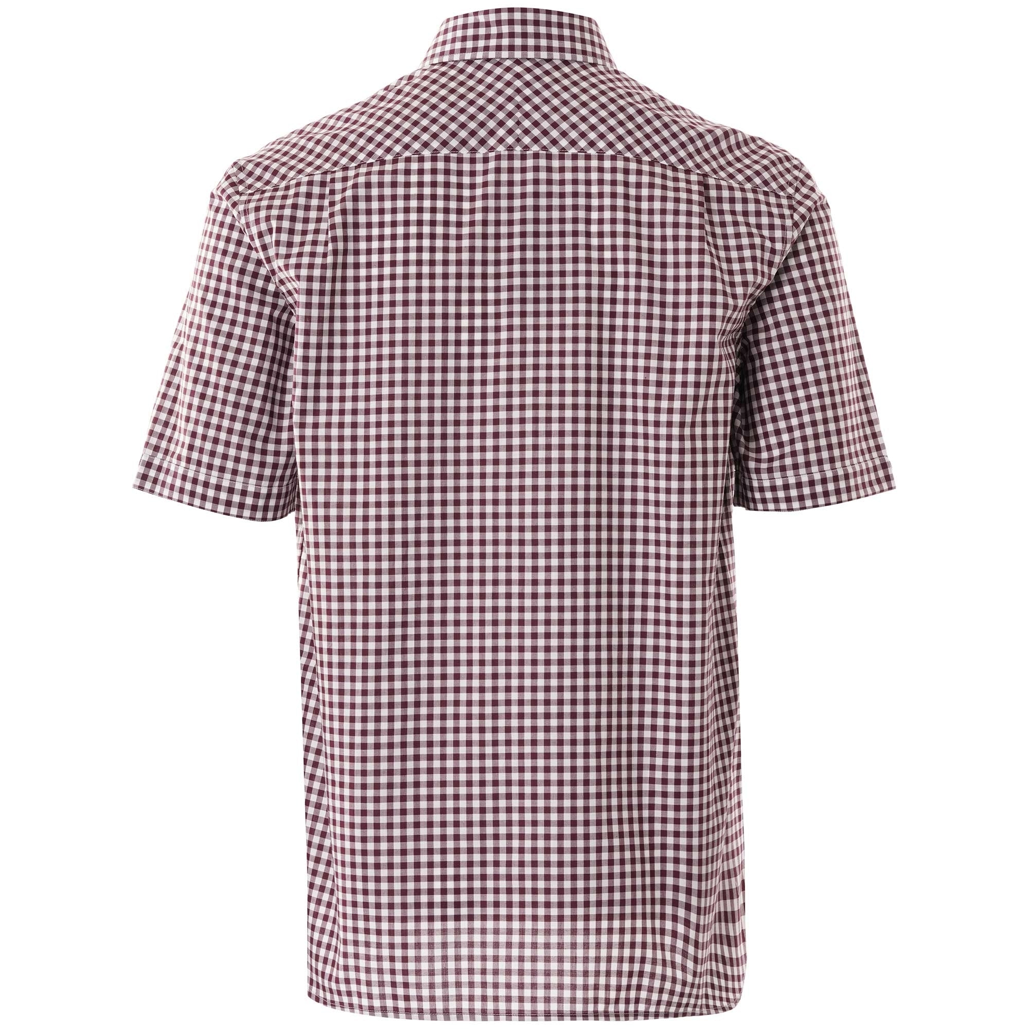 Fred Perry Short Sleeve Gingham Shirt - Mahogany