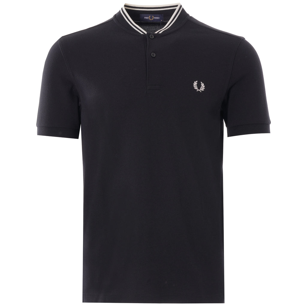 Fred Perry Bomber Collar Polo Shirt - Black