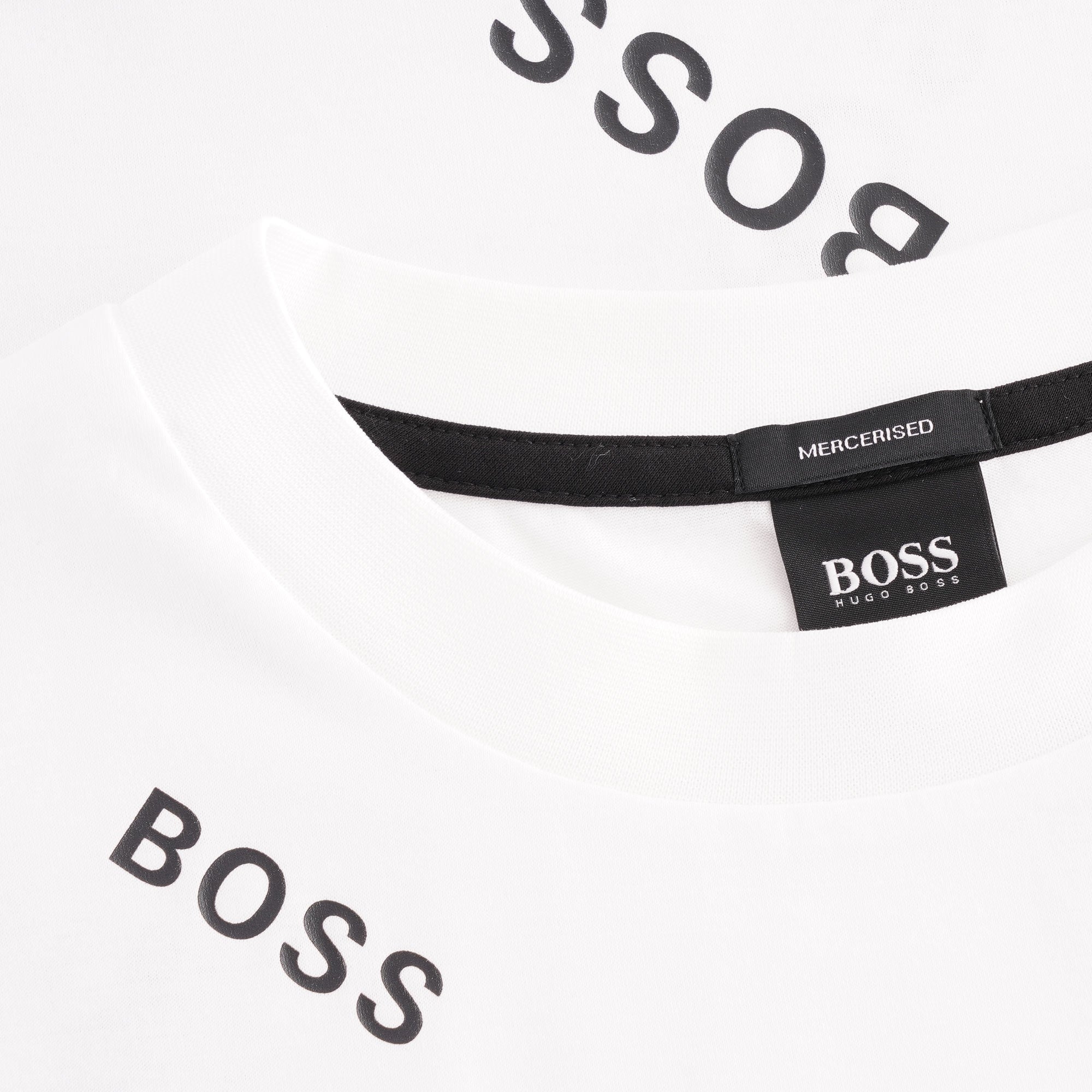 Boss Cotton-Jersey T-Shirt All Over Logo Print - White