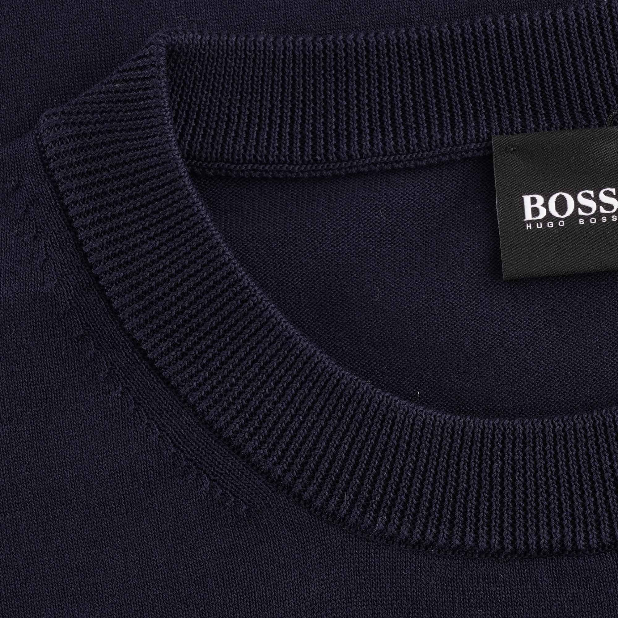 Boss Short Sleeve Knitted Sweater - Dark Blue