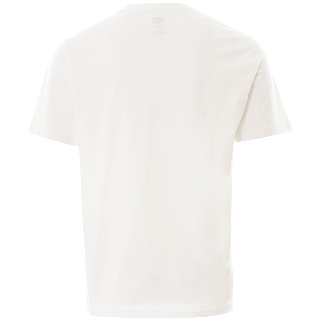 The back of a plain white Levi's x Peanuts t-shirt.